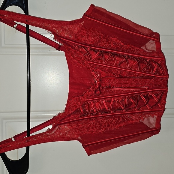Victoria's Secret, Red, Lace, Corset, Sleep, Honeymoon, Party, Holiday, Fancy, - Picture 1 of 6